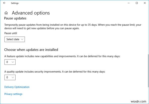 Windows 11/10에서 Windows 업데이트를 최대 365일까지 지연, 연기 또는 일시 중지하는 방법 
