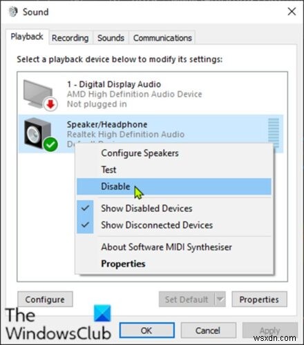 Windows 11/10에서 사운드 출력 장치를 활성화 또는 비활성화하는 방법 