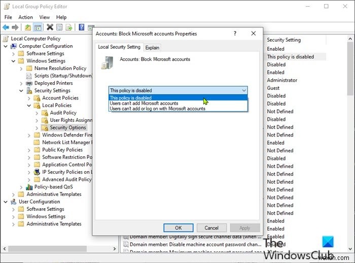 Microsoft 계정으로 로그인할 수 없음 – Windows 11/10의 오류 0x8000704ec 