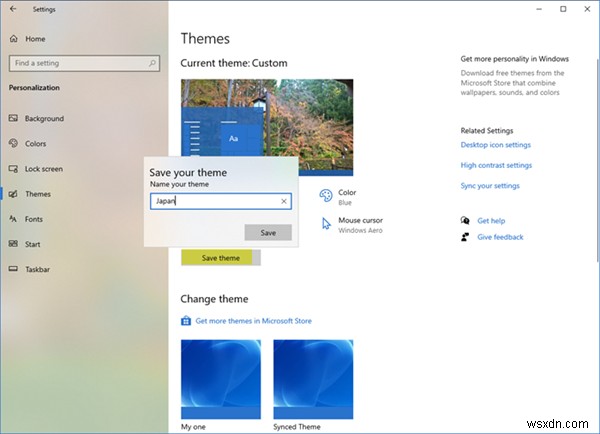Windows 11/10에서 테마를 생성, 저장, 사용, 삭제하는 방법 