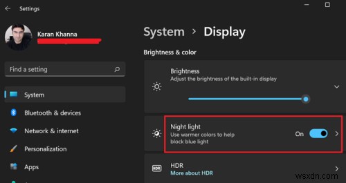 Windows 11/10에서 블루 라이트 필터링 활성화 또는 야간 조명 켜기/끄기 