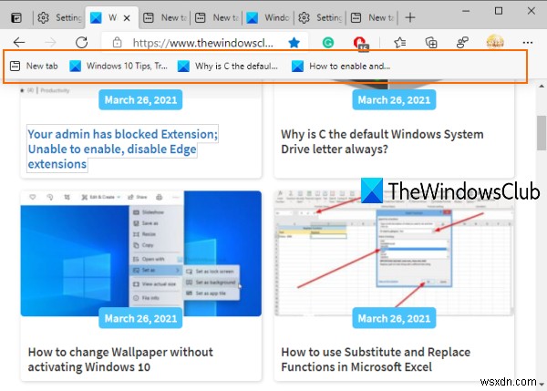 Windows 10의 Microsoft Edge에서 즐겨찾기 모음을 표시하는 방법 