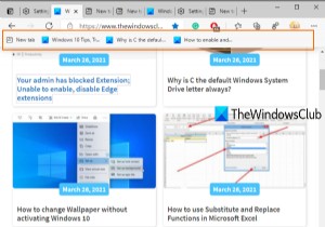Windows 10의 Microsoft Edge에서 즐겨찾기 모음을 표시하는 방법 