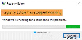 Windows 11/10에서 레지스트리 편집기가 열리지 않거나 충돌하거나 작동이 중지됨 