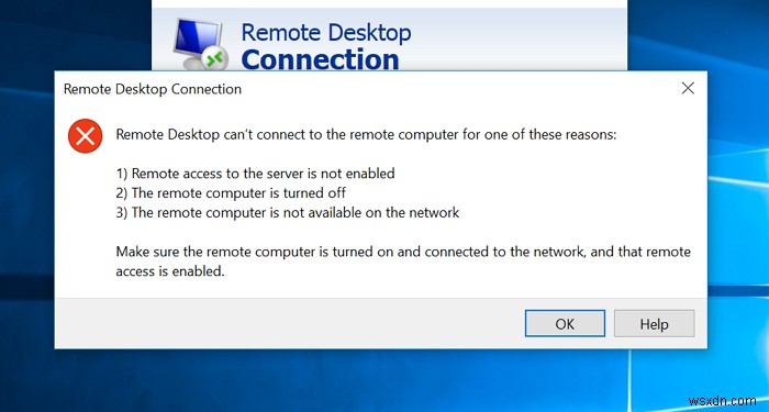 원격 데스크톱은 Windows 11/10에서 원격 컴퓨터에 연결할 수 없습니다. 