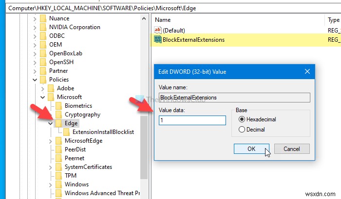 사용자가 Microsoft Edge에서 확장을 설치하지 못하도록 하는 방법 