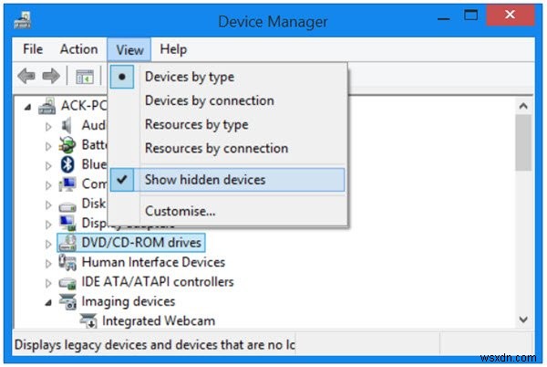 Windows 11/10의 장치 관리자에서 숨겨진 장치를 표시하는 방법 