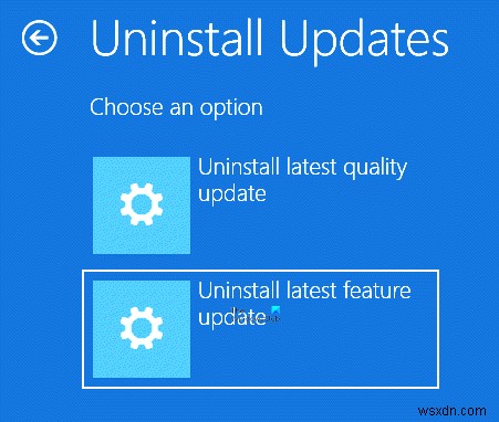 Windows 11/10에서 최신 품질 업데이트 또는 기능 업데이트를 제거하는 방법 