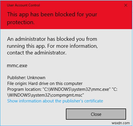 MMC.exe 앱은 Windows 11/10에서 보호를 위해 차단되었습니다. 