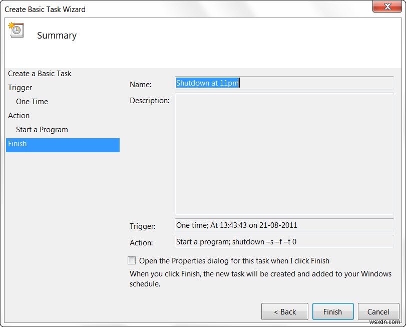 Windows 11/10에서 작업 스케줄러를 사용하여 종료 또는 다시 시작 예약 