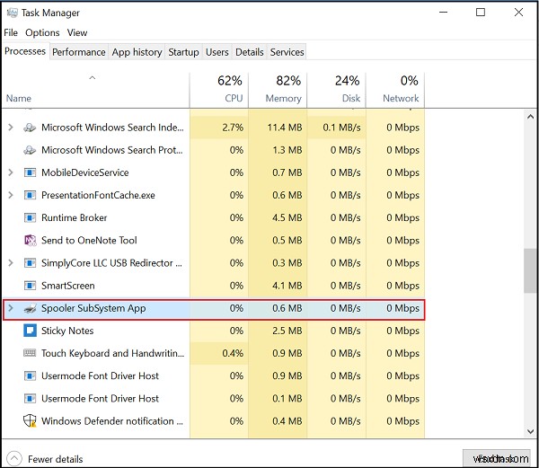 Spooler SubSystem 앱이란 무엇이며 CPU 사용량이 높은 이유는 무엇입니까? 