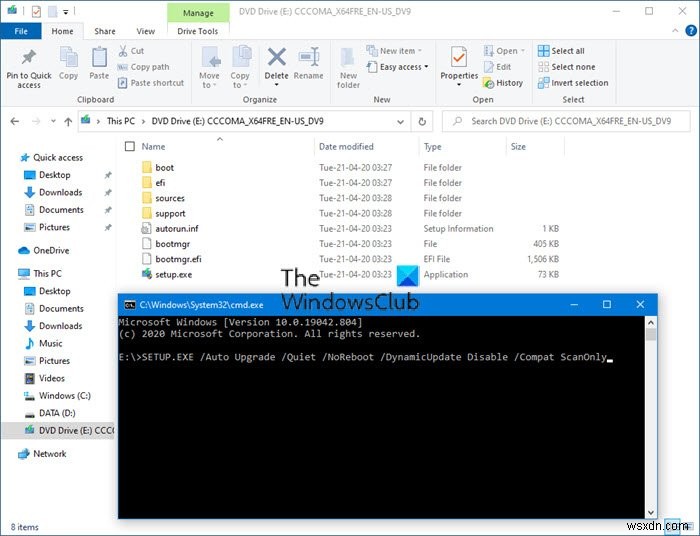 Windows 11/10에서 SETUP.EXE를 사용하여 사전 업그레이드 유효성 검사를 실행하는 방법 
