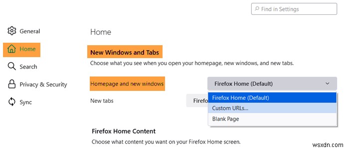 Chrome, Firefox, Edge, Opera 브라우저에서 홈페이지를 변경하는 방법 