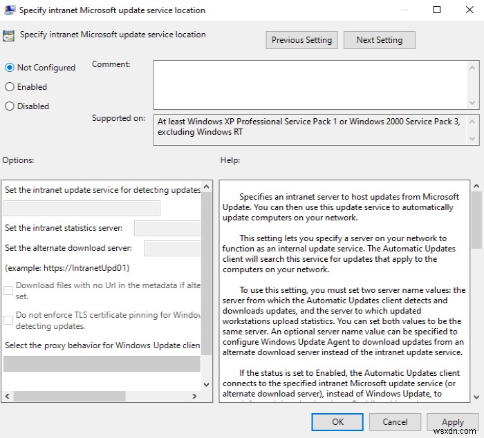 Windows Server 업데이트 서비스 오류 코드 0x80072EE6 수정 