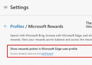 Microsoft Edge 프로필에서 Microsoft Rewards 포인트 표시 또는 숨기기
