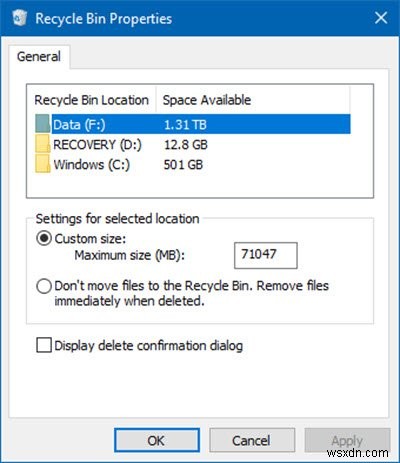 Windows 11/10용 휴지통 트릭 및 팁 