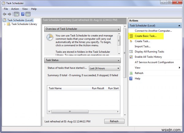 Windows 11/10에서 기본 작업 만들기 마법사로 작업을 만들고 예약하는 방법 