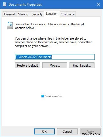 Windows 11/10에서 문서, 음악, 사진, 비디오의 기본 저장 위치 변경 