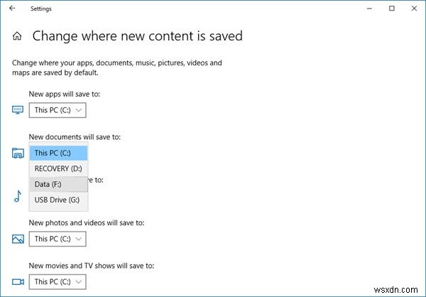 Windows 11/10에서 문서, 음악, 사진, 비디오의 기본 저장 위치 변경 