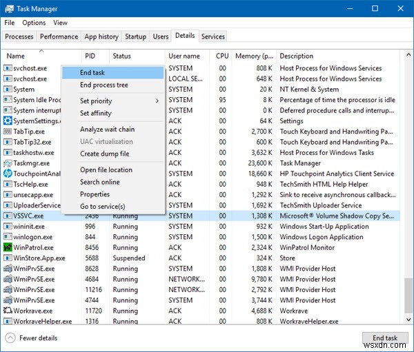 vssvc.exe는 무엇입니까? Windows 11/10에서 vssvc.exe 높은 디스크, CPU, 메모리 사용량 수정 