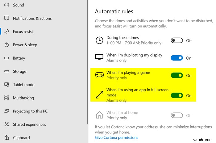 Windows 11/10에서 전체 화면 모드로 게임을 하거나 비디오를 시청하는 동안 알림 활성화 