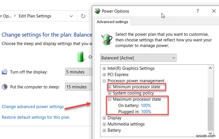 Windows 10에서 PowerCFG 명령줄을 사용하여 배터리 사용 시 프로세서 전원 상태를 변경하는 방법 