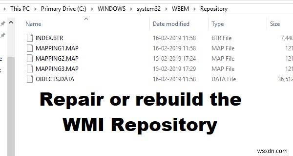 Windows 11/10에서 WMI 리포지토리를 복구하거나 다시 작성하는 방법 