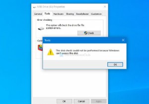 Windows에서 디스크에 액세스할 수 없기 때문에 디스크 검사를 수행할 수 없습니다. 
