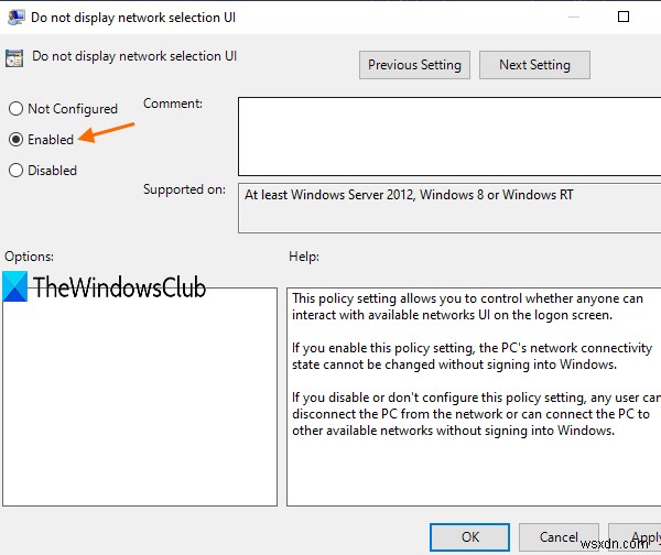 Windows 10의 로그인 화면 및 잠금 화면에서 네트워크 아이콘 표시 또는 숨기기 
