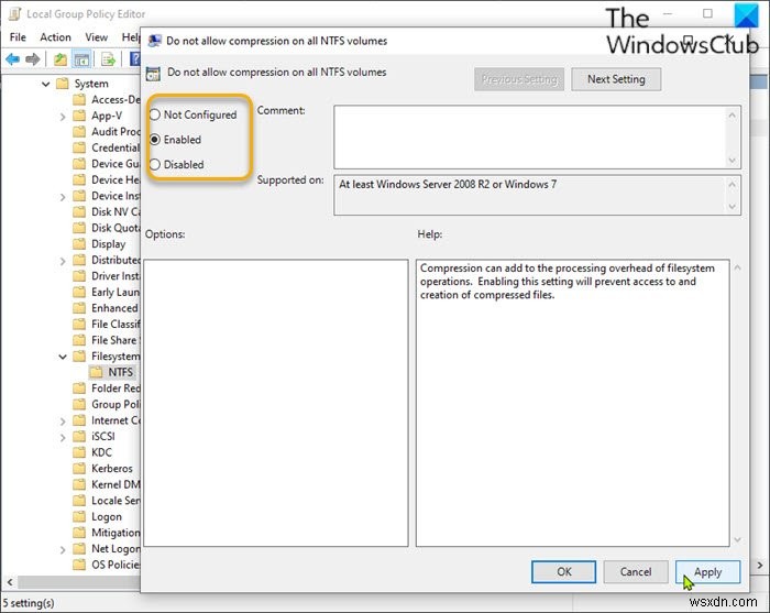 Windows “/10에서 NTFS 파일 압축을 활성화 또는 비활성화하는 방법 