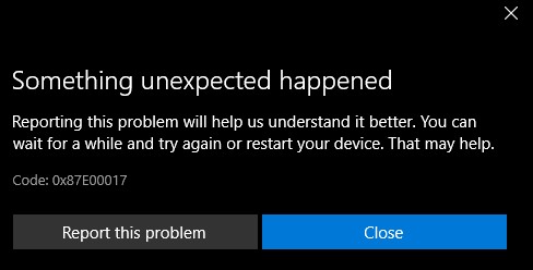 Windows 11/10에서 Xbox 또는 Microsoft Store 오류 0x87e00017 수정 