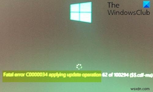 Windows 11/10에서 업데이트 작업을 적용하는 치명적인 오류 C0000034 