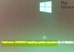 Windows 11/10에서 업데이트 작업을 적용하는 치명적인 오류 C0000034 