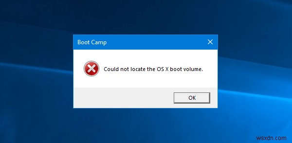 Boot Camp에서 Windows와 Mac OS 간에 전환할 수 없음 