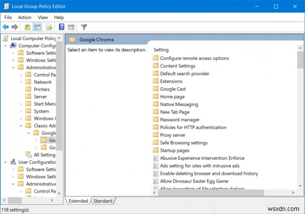Windows 11/10에서 그룹 정책을 사용하여 Chrome 구성 
