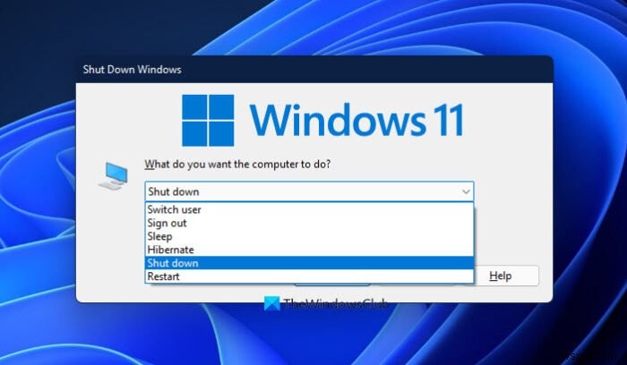 Windows 11/10 컴퓨터를 종료하거나 잠그는 키보드 단축키 
