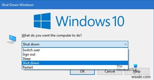 Windows 11/10 컴퓨터를 종료하거나 잠그는 키보드 단축키 