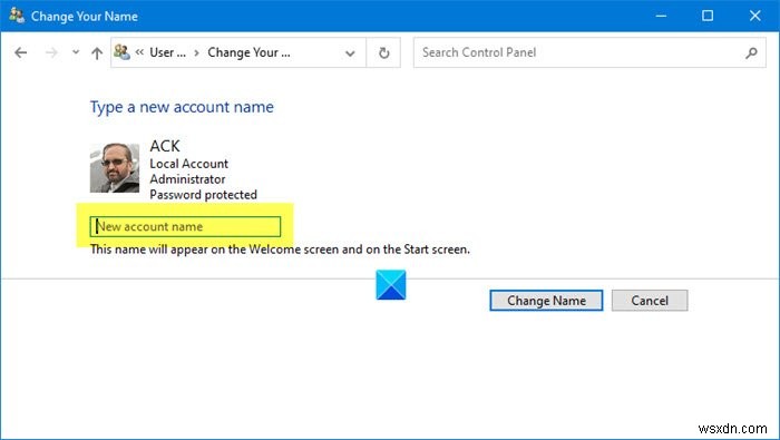 Windows 11/10에서 사용자 계정 이름을 변경하는 방법 