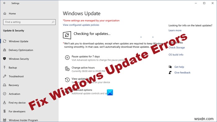 Windows 업데이트가 Windows 11/10에서 설치되지 않거나 다운로드되지 않음 