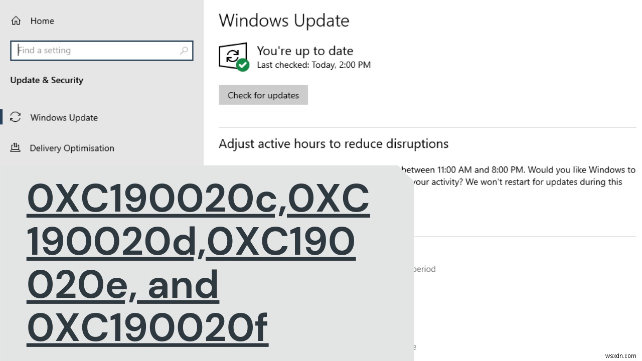 Windows 업그레이드 오류 코드 0xC190020c, 0xC190020d, 0xC190020e 또는 0xC190020f 수정 