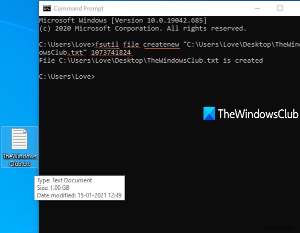 Windows 10에서 명령 프롬프트를 사용하여 모든 크기의 더미 테스트 파일을 생성하는 방법 