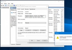 Windows가 로컬 컴퓨터에서 Windows 업데이트 서비스를 시작할 수 없습니다. 