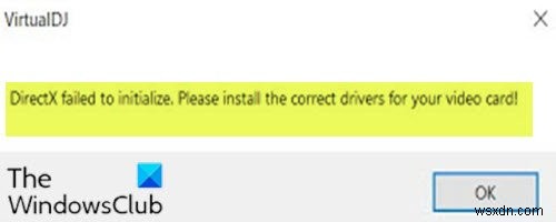 DirectX는 Windows 11/10에서 오류를 초기화하지 못했습니다. 