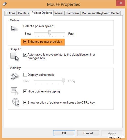 Windows 11/10에서 마우스 포인터 정밀도를 향상시키는 방법 