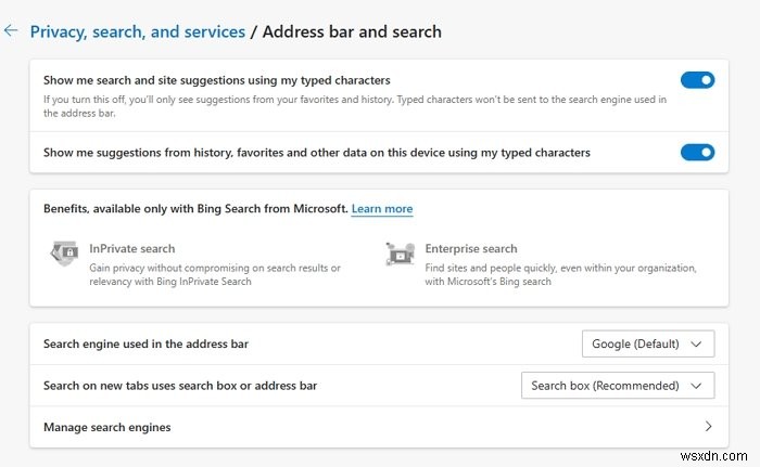 새로운 Microsoft Edge Chromium 브라우저에서 기본 검색 엔진을 변경하는 방법 