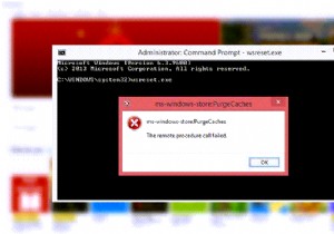 Windows에서 ms-windows-storePurgeCaches를 찾을 수 없습니다. 