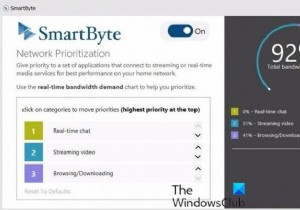 SmartByte 네트워크 서비스로 인해 Windows 11/10에서 인터넷 속도가 느려짐 