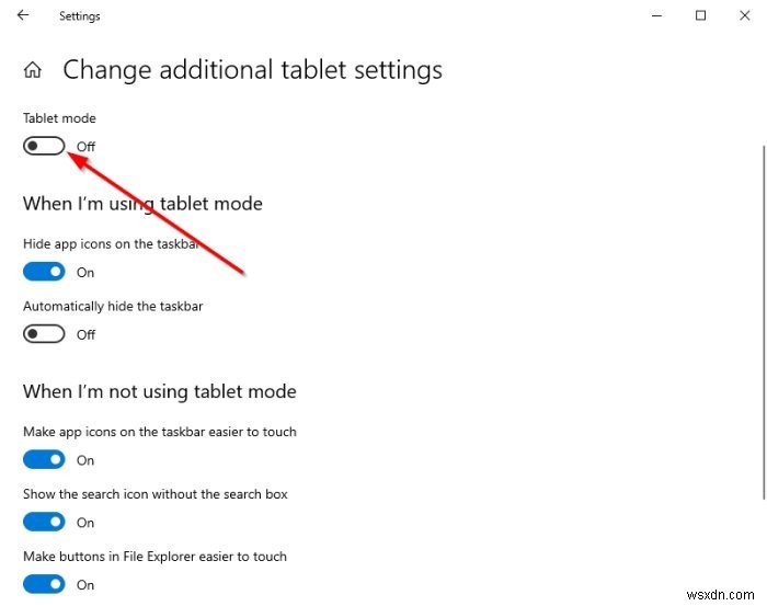 Windows 10에서 태블릿 모드를 활성화 또는 비활성화하는 방법 