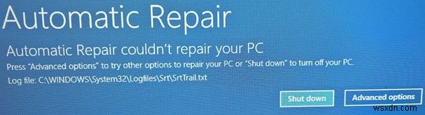 자동 시동 복구는 Windows 11/10에서 PC를 복구할 수 없습니다. 