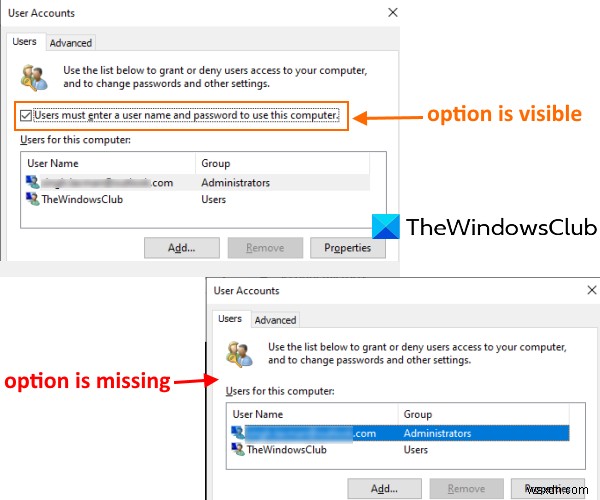 Windows 11/10에 없는 이 컴퓨터를 사용하려면 사용자가 사용자 이름과 암호를 입력해야 합니다. 